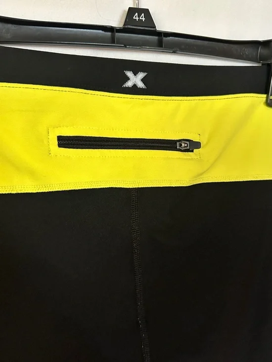 Xersion Black Capris with Yellow & Green Piping - Picture 3 of 6